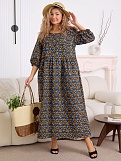 Платье длинное из фланели м60желтый